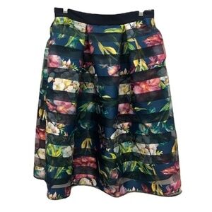 Closet London Floral Flared Skirt, Size 8